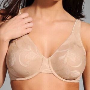 NWT Olga Sheer Tapestry Underwire Minimizer Bra in Nude 36C